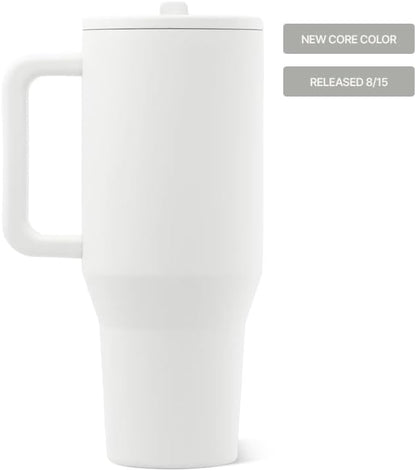 Traveler 40oz, Insulated Tumbler with Handle & Straw, Light Blue