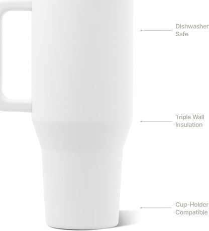 Traveler 40oz, Insulated Tumbler with Handle & Straw, Light Blue