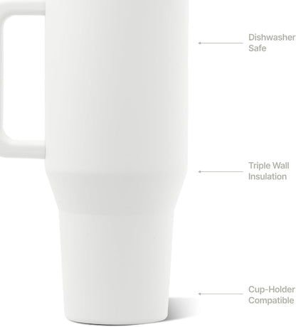 Traveler 40oz, Insulated Tumbler with Handle & Straw, Light Blue