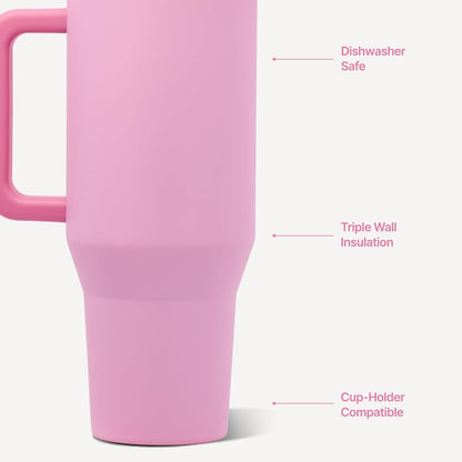 Traveler 40oz, Insulated Tumbler with Handle & Straw, Light Blue