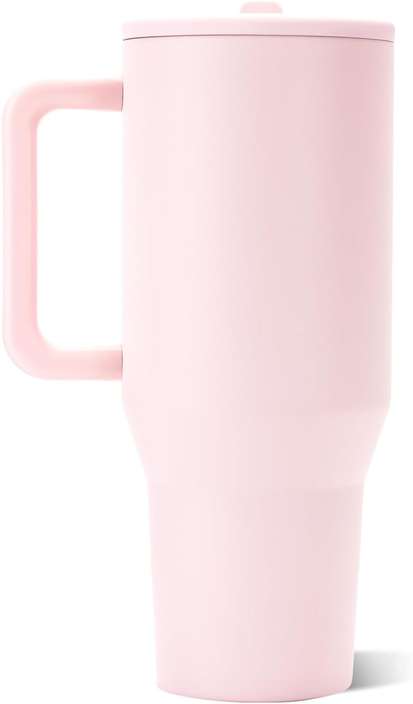 Traveler 40oz, Insulated Tumbler with Handle & Straw, Light Blue