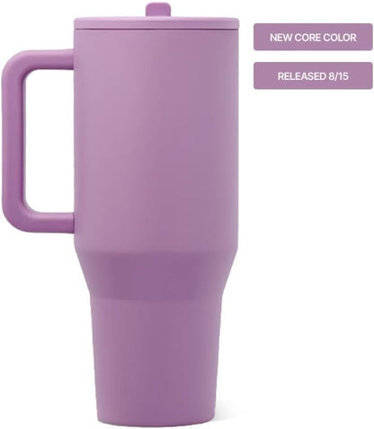 Traveler 40oz, Insulated Tumbler with Handle & Straw, Light Blue