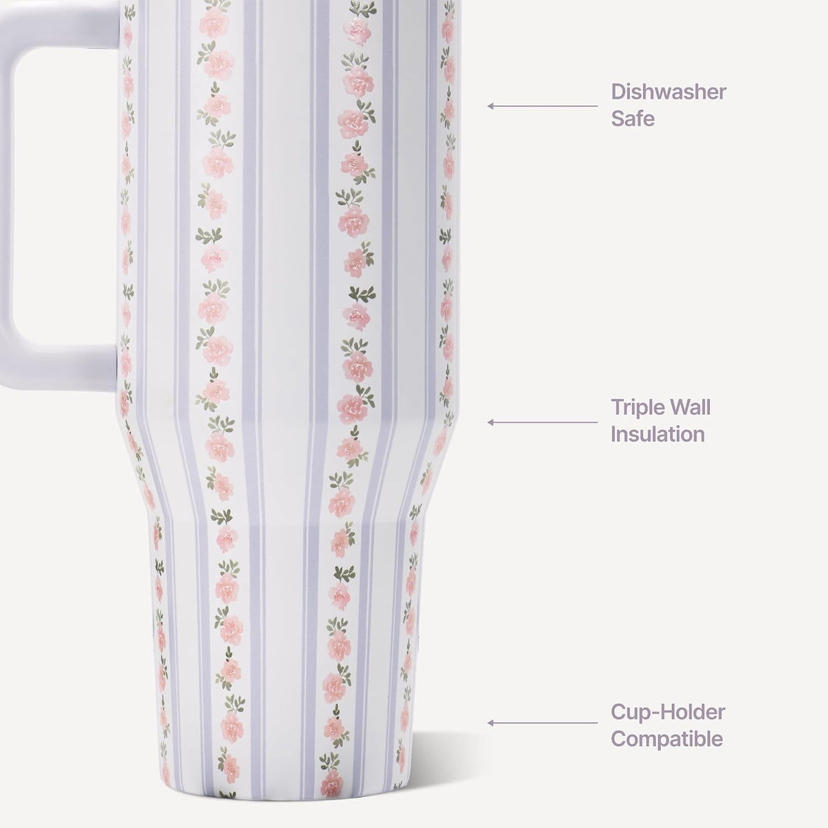 Traveler 40oz, Insulated Tumbler with Handle & Straw, Light Blue