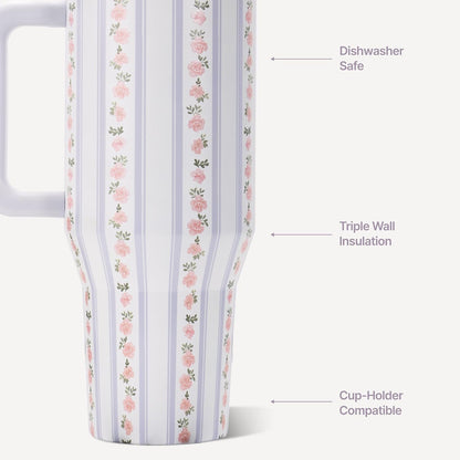 Traveler 40oz, Insulated Tumbler with Handle & Straw, Light Blue