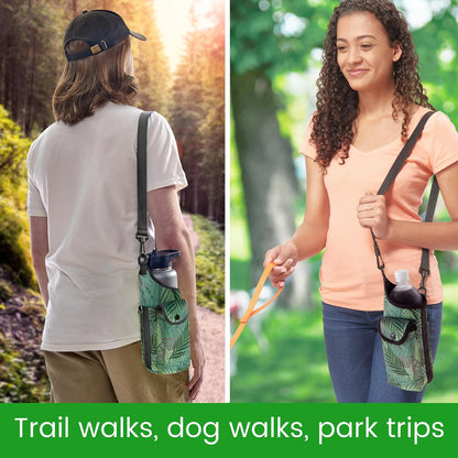 Insulating Neoprene Water Bottle Carrier With Strap and Phone Pocket