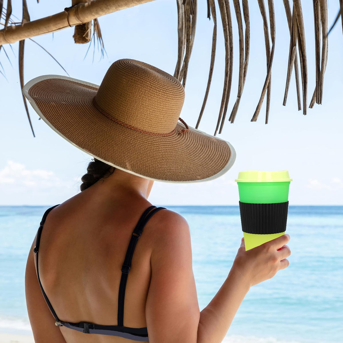 Color Changing Cups, 24oz Plastic Tumblers, Reusable Iced Coffee & Smoothie Cups with Lids and Straws for Parties and Travel (5 Change)