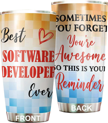 Best Lacrosse Coach Ever Tumbler Stainless Steel 20oz, Office Gifts Women Men Work Friends Coworker, Driking Coffee Cup For Birthday Christmas - Colors P