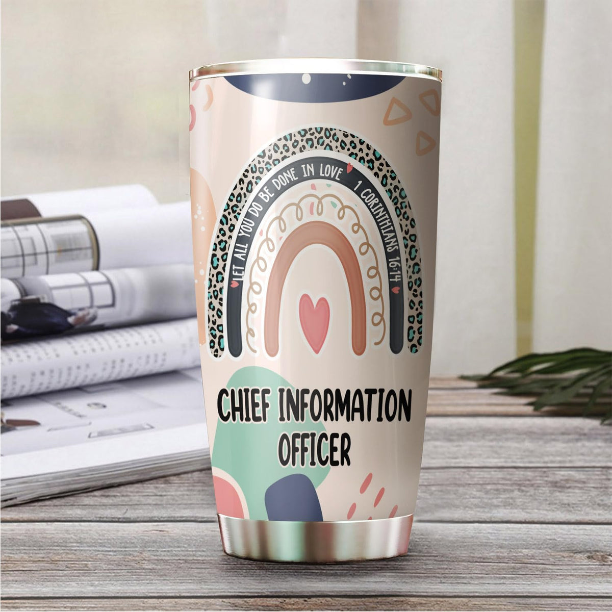 Let All You Do Be Done In Love Postal Clerk Tumbler Stainless Steel 20oz, Office Gifts Women Men Work Friends Coworker, Driking Coffee Cup For Birthday Christmas - Colors J