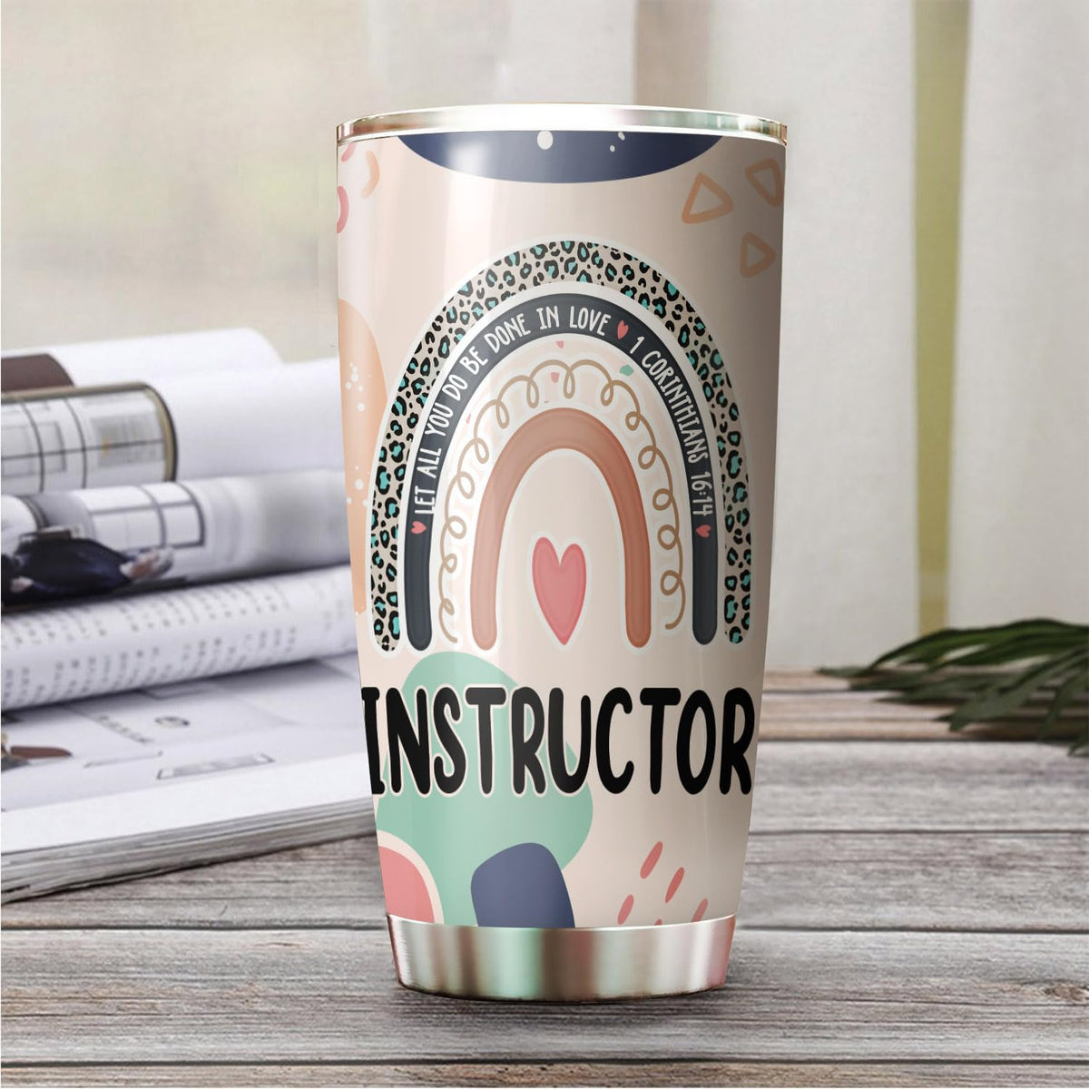 Let All You Do Be Done In Love Postal Clerk Tumbler Stainless Steel 20oz, Office Gifts Women Men Work Friends Coworker, Driking Coffee Cup For Birthday Christmas - Colors J