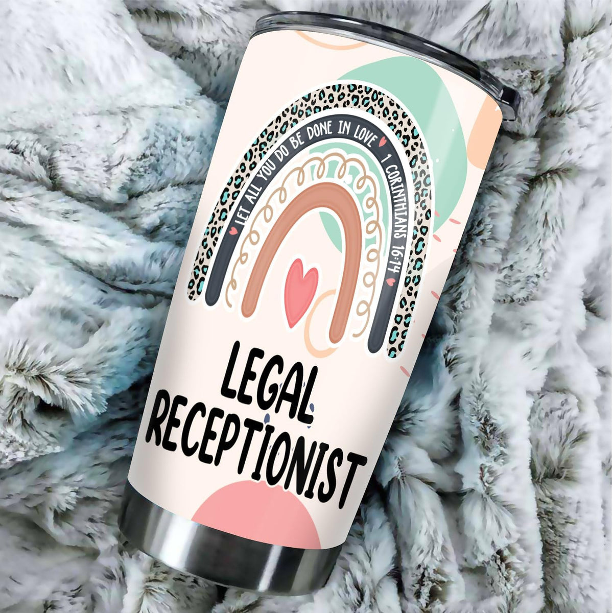 Let All You Do Be Done In Love Postal Clerk Tumbler Stainless Steel 20oz, Office Gifts Women Men Work Friends Coworker, Driking Coffee Cup For Birthday Christmas - Colors J