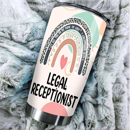 Let All You Do Be Done In Love Postal Clerk Tumbler Stainless Steel 20oz, Office Gifts Women Men Work Friends Coworker, Driking Coffee Cup For Birthday Christmas - Colors J