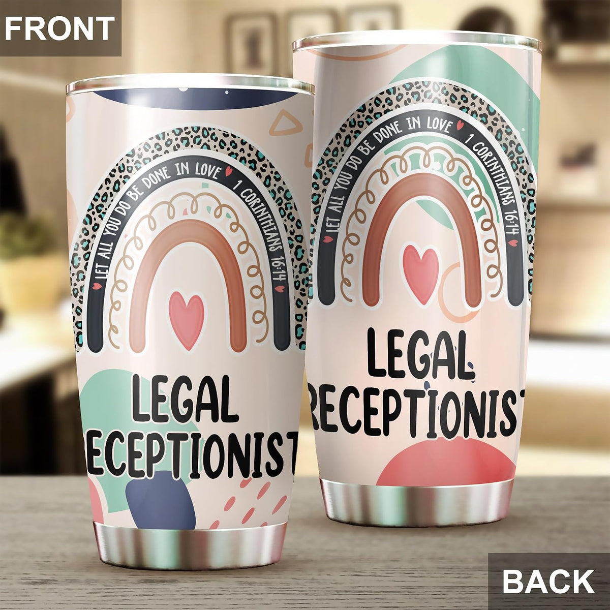 Let All You Do Be Done In Love Postal Clerk Tumbler Stainless Steel 20oz, Office Gifts Women Men Work Friends Coworker, Driking Coffee Cup For Birthday Christmas - Colors J
