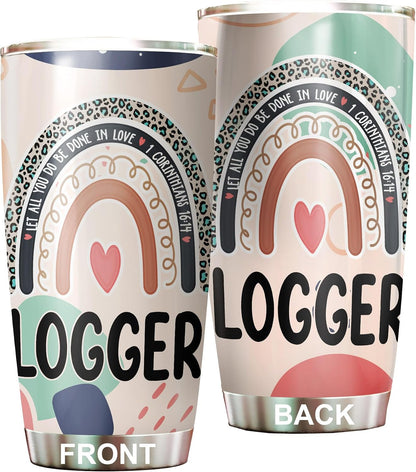 Let All You Do Be Done In Love Postal Clerk Tumbler Stainless Steel 20oz, Office Gifts Women Men Work Friends Coworker, Driking Coffee Cup For Birthday Christmas - Colors J
