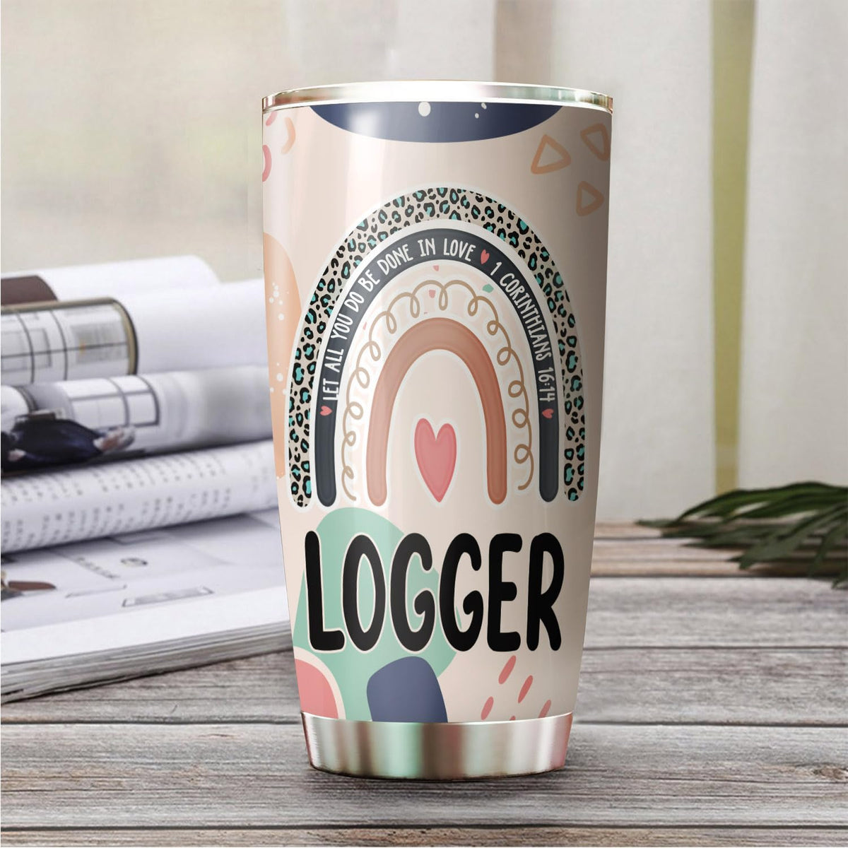 Let All You Do Be Done In Love Postal Clerk Tumbler Stainless Steel 20oz, Office Gifts Women Men Work Friends Coworker, Driking Coffee Cup For Birthday Christmas - Colors J