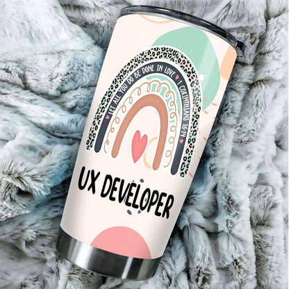 Let All You Do Be Done In Love Postal Clerk Tumbler Stainless Steel 20oz, Office Gifts Women Men Work Friends Coworker, Driking Coffee Cup For Birthday Christmas - Colors J