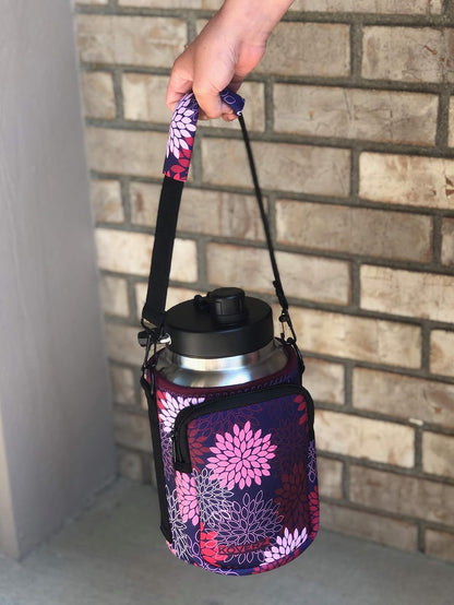 24-30oz 750ml Water Bottle Carrier with Shoulder Strap, Water Bottle Insulator - Midnight Mums