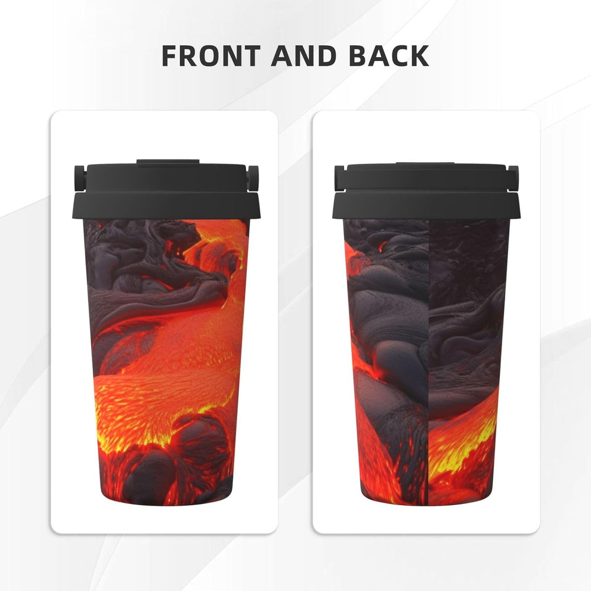 Red Lava Tumbler with Lid and Handle 500ML Stainless Steel Car Cup for Hot and Cold Drinks, Double Wall Insulated Travel Coffee Mug Reusable Drink Thermos Cups Birthday Gifts