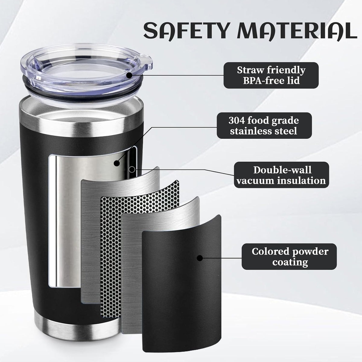 20oz Stainless Steel Travel Coffee Tumbler,Light Pink | Travel Coffee Mug,Spill-proof Lid,Double Wall,BPA-free Travel Cups,Insulated Cup Fits Car Cupholders