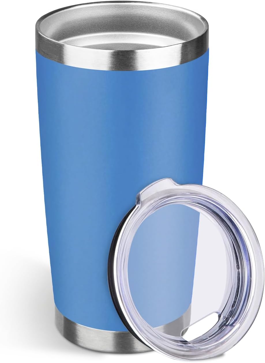 20oz Stainless Steel Travel Coffee Tumbler,Light Pink | Travel Coffee Mug,Spill-proof Lid,Double Wall,BPA-free Travel Cups,Insulated Cup Fits Car Cupholders