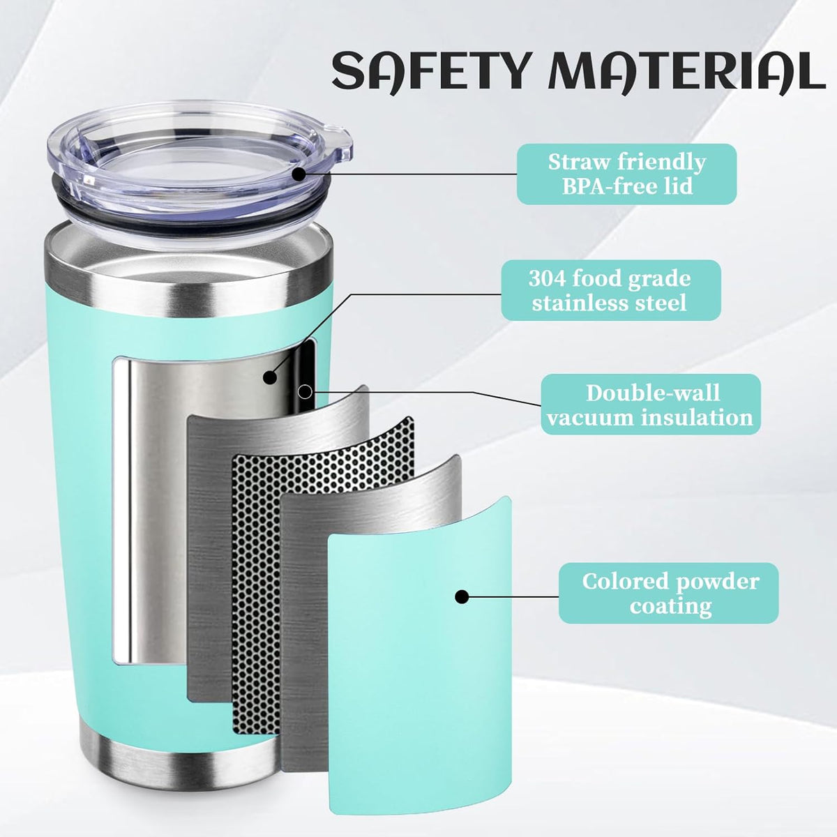 20oz Stainless Steel Travel Coffee Tumbler,Light Pink | Travel Coffee Mug,Spill-proof Lid,Double Wall,BPA-free Travel Cups,Insulated Cup Fits Car Cupholders