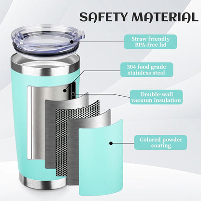 20oz Stainless Steel Travel Coffee Tumbler,Light Pink | Travel Coffee Mug,Spill-proof Lid,Double Wall,BPA-free Travel Cups,Insulated Cup Fits Car Cupholders