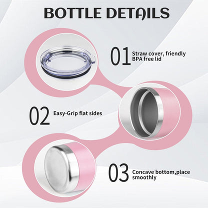 20oz Stainless Steel Travel Coffee Tumbler,Light Pink | Travel Coffee Mug,Spill-proof Lid,Double Wall,BPA-free Travel Cups,Insulated Cup Fits Car Cupholders