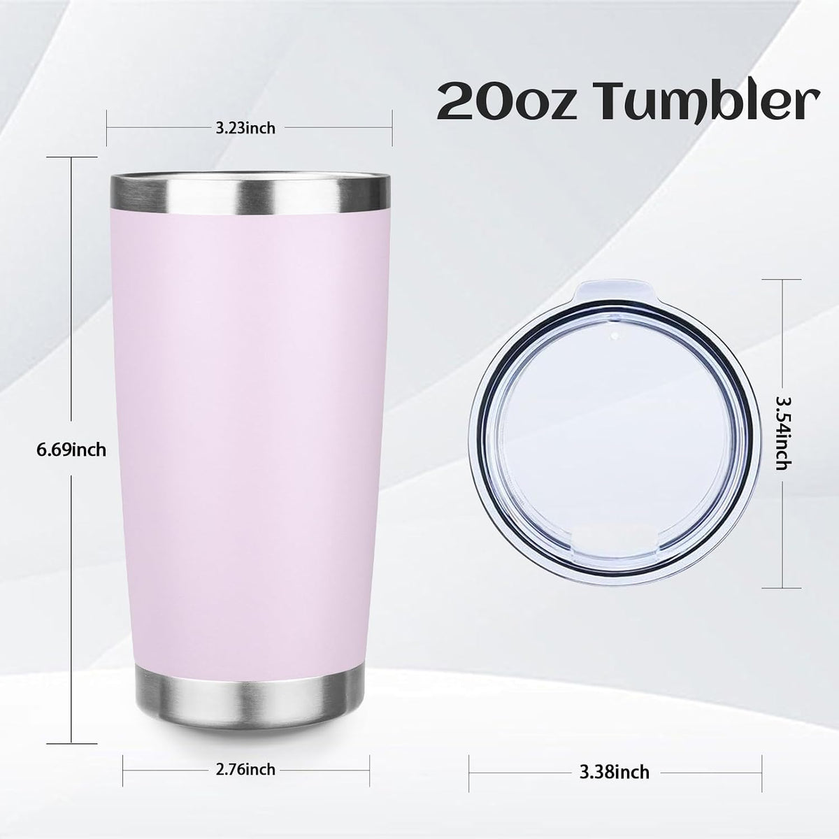 20oz Stainless Steel Travel Coffee Tumbler,Light Pink | Travel Coffee Mug,Spill-proof Lid,Double Wall,BPA-free Travel Cups,Insulated Cup Fits Car Cupholders