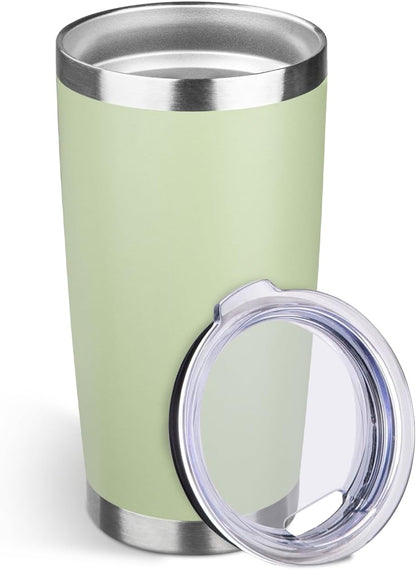 20oz Stainless Steel Travel Coffee Tumbler,Light Pink | Travel Coffee Mug,Spill-proof Lid,Double Wall,BPA-free Travel Cups,Insulated Cup Fits Car Cupholders