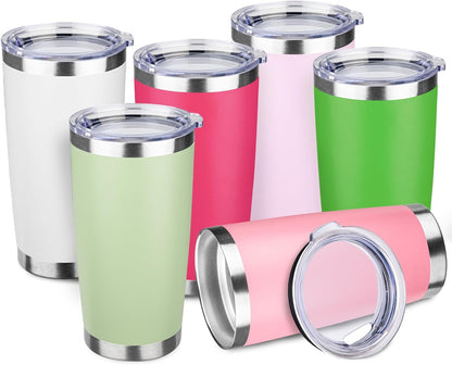 20oz Stainless Steel Travel Coffee Tumbler,Light Pink | Travel Coffee Mug,Spill-proof Lid,Double Wall,BPA-free Travel Cups,Insulated Cup Fits Car Cupholders