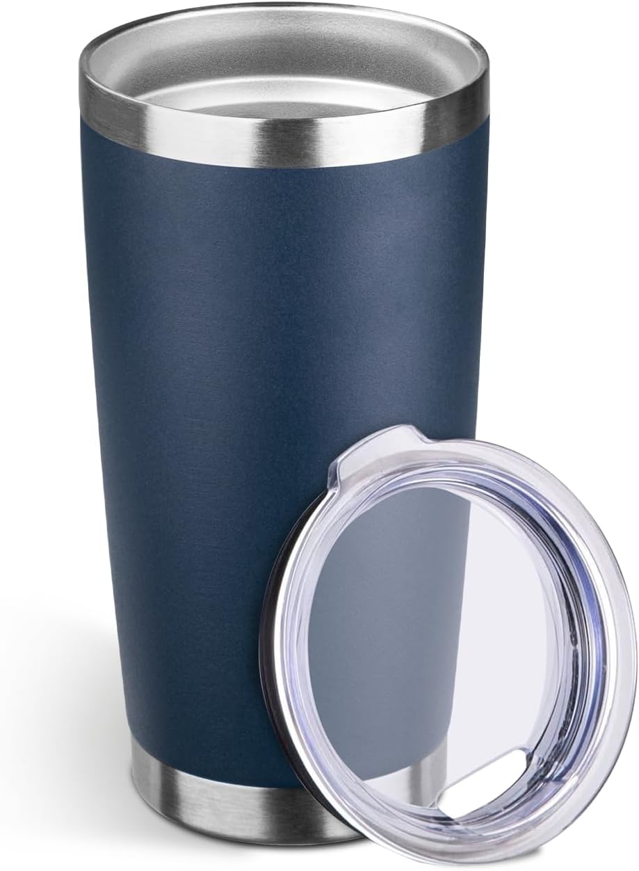 20oz Stainless Steel Travel Coffee Tumbler,Light Pink | Travel Coffee Mug,Spill-proof Lid,Double Wall,BPA-free Travel Cups,Insulated Cup Fits Car Cupholders