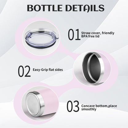 20oz Stainless Steel Travel Coffee Tumbler,Light Pink | Travel Coffee Mug,Spill-proof Lid,Double Wall,BPA-free Travel Cups,Insulated Cup Fits Car Cupholders