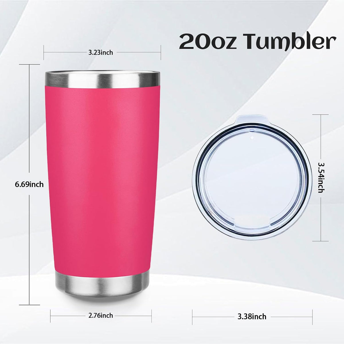 20oz Stainless Steel Travel Coffee Tumbler,Light Pink | Travel Coffee Mug,Spill-proof Lid,Double Wall,BPA-free Travel Cups,Insulated Cup Fits Car Cupholders