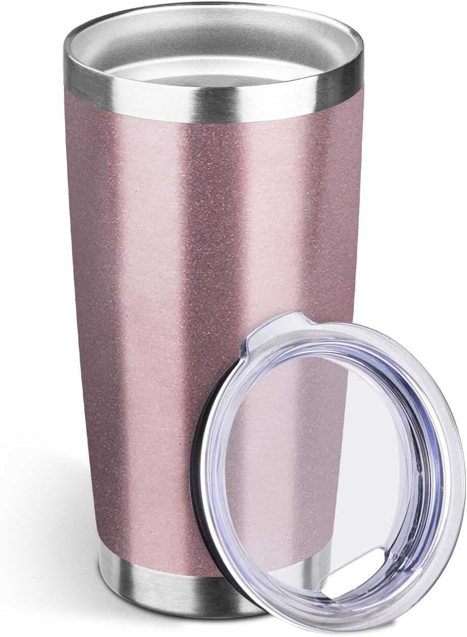 20oz Stainless Steel Travel Coffee Tumbler,Light Pink | Travel Coffee Mug,Spill-proof Lid,Double Wall,BPA-free Travel Cups,Insulated Cup Fits Car Cupholders