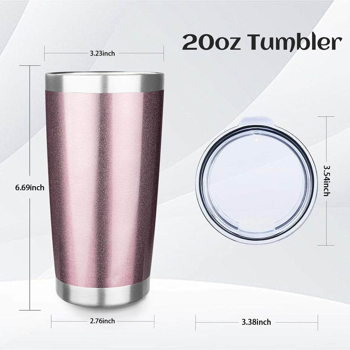 20oz Stainless Steel Travel Coffee Tumbler,Light Pink | Travel Coffee Mug,Spill-proof Lid,Double Wall,BPA-free Travel Cups,Insulated Cup Fits Car Cupholders