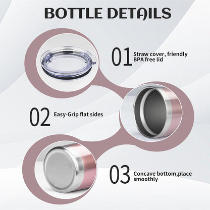 20oz Stainless Steel Travel Coffee Tumbler,Light Pink | Travel Coffee Mug,Spill-proof Lid,Double Wall,BPA-free Travel Cups,Insulated Cup Fits Car Cupholders