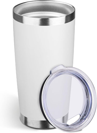 20oz Stainless Steel Travel Coffee Tumbler,Light Pink | Travel Coffee Mug,Spill-proof Lid,Double Wall,BPA-free Travel Cups,Insulated Cup Fits Car Cupholders