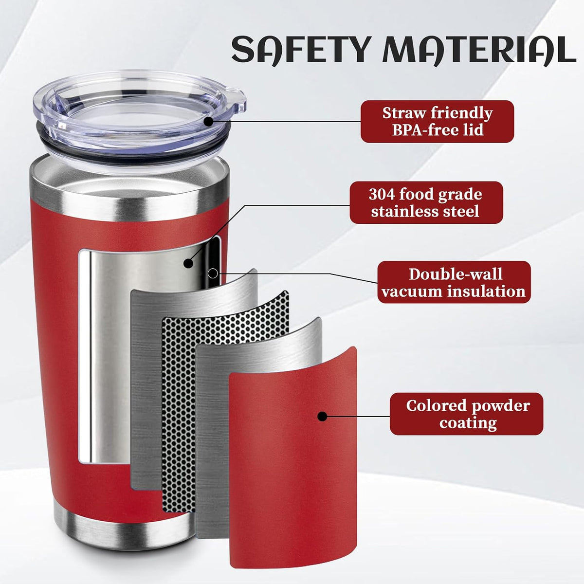 20oz Stainless Steel Travel Coffee Tumbler,Light Pink | Travel Coffee Mug,Spill-proof Lid,Double Wall,BPA-free Travel Cups,Insulated Cup Fits Car Cupholders