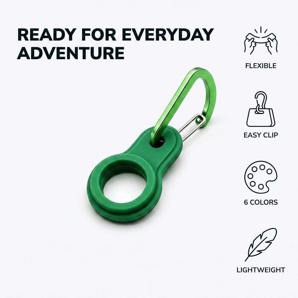 6 Pcs Silicone Water Bottle Buckle with Carabiner Clip Portable Secure Bottle Holder Water Bottle Hanging Rings Silicone Water Bottle Buckle Portable Hiking Camping Water Bottle Accessories