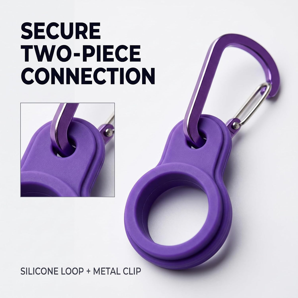 6 Pcs Silicone Water Bottle Buckle with Carabiner Clip Portable Secure Bottle Holder Water Bottle Hanging Rings Silicone Water Bottle Buckle Portable Hiking Camping Water Bottle Accessories