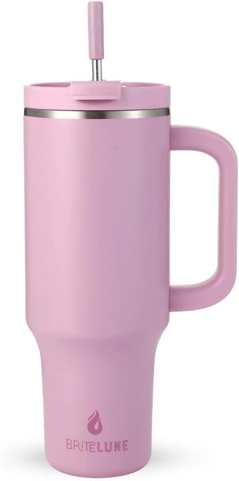 40 oz Tumbler with Handle & Straw 100% Leakproof & Insulated