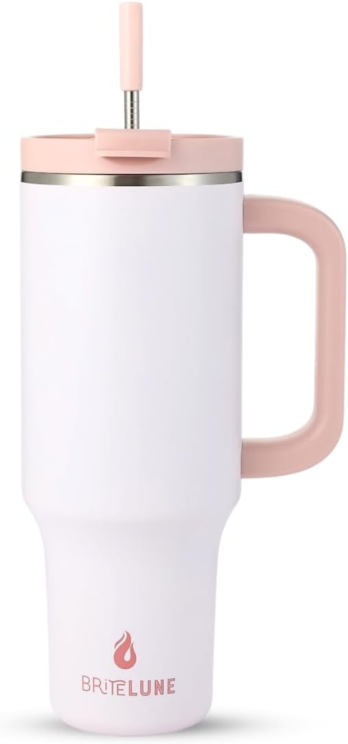 40 oz Tumbler with Handle & Straw 100% Leakproof & Insulated