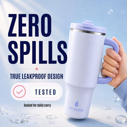 40 oz Tumbler with Handle & Straw 100% Leakproof & Insulated