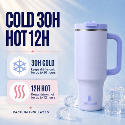 40 oz Tumbler with Handle & Straw 100% Leakproof & Insulated
