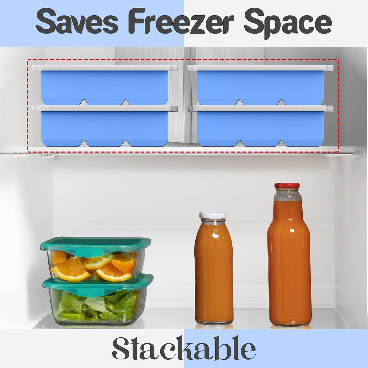 ® Large Silicone Ice Cube Tray - 2" Big Ice Mold with Lid