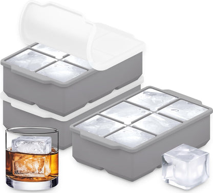 ® Large Silicone Ice Cube Tray - 2" Big Ice Mold with Lid