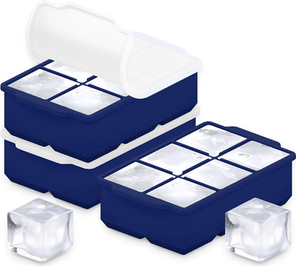 ® Large Silicone Ice Cube Tray - 2" Big Ice Mold with Lid