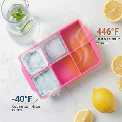 ® Large Silicone Ice Cube Tray - 2" Big Ice Mold with Lid
