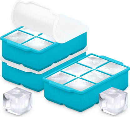 ® Large Silicone Ice Cube Tray - 2" Big Ice Mold with Lid