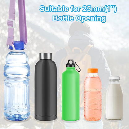Water Bottle Lanyard, Adjustable Holder Shoulder Strap with Ring Buckle Carrier Clips for Walk Outdoor