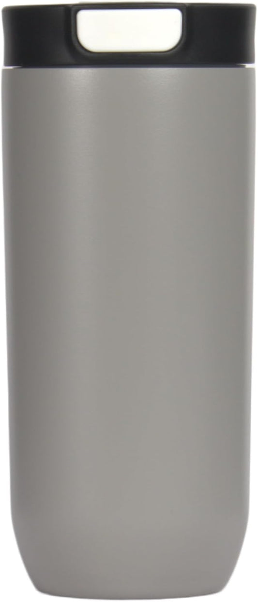Insulated Stainless Steel Coffee Tumbler, 16.9 oz, Double-wall Insulated, Leakproof, BPA Free (STEEL GREY)
